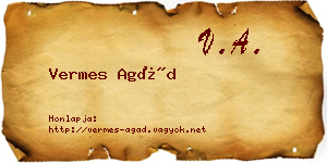 Vermes Agád névjegykártya